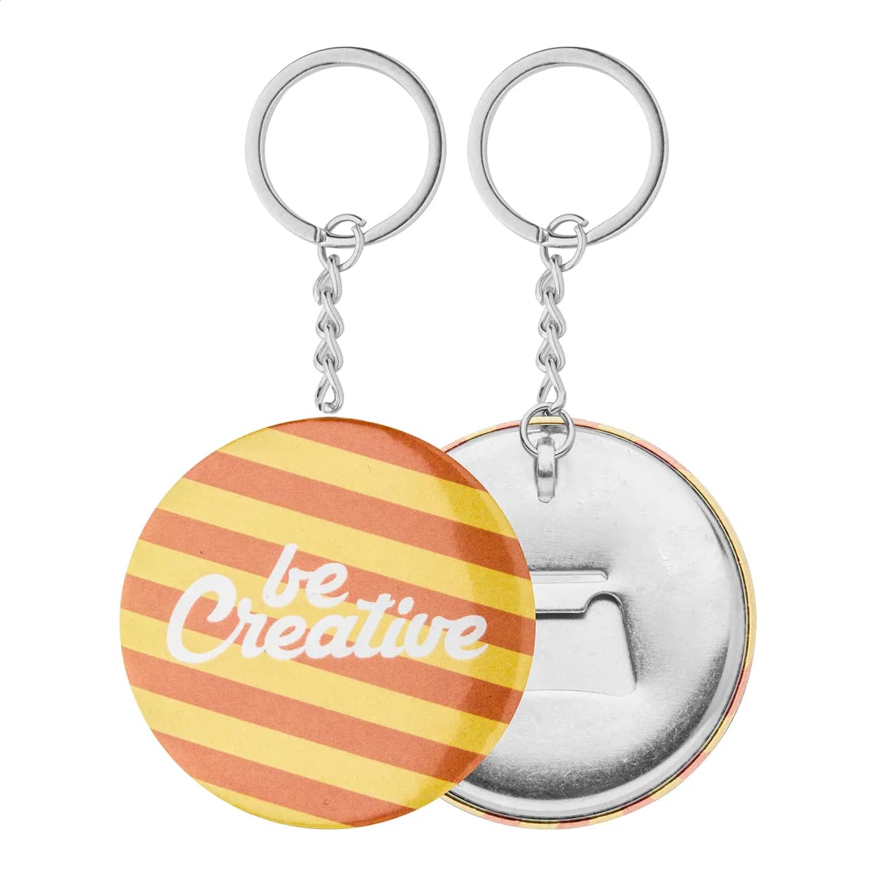 Button-Schlüsselanhänger - KeyBadge Bottle - silber