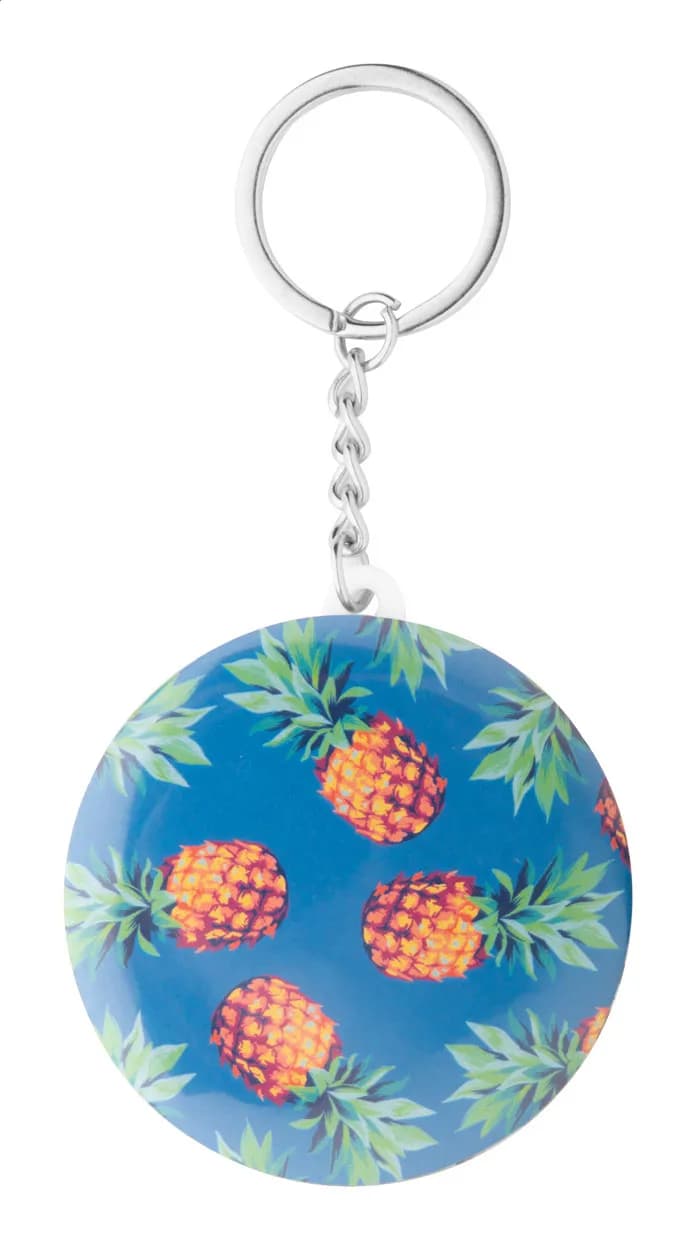 Button-Schlüsselanhänger - KeyBadge Bottle - silber