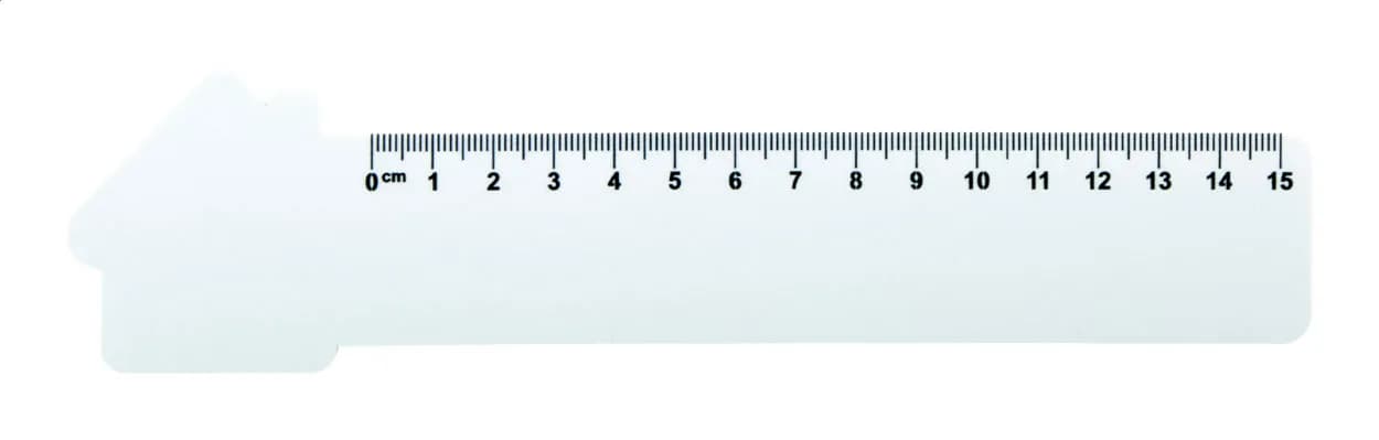 Lineal Haus, 15 cm - Couler 15 - weiß (-A)