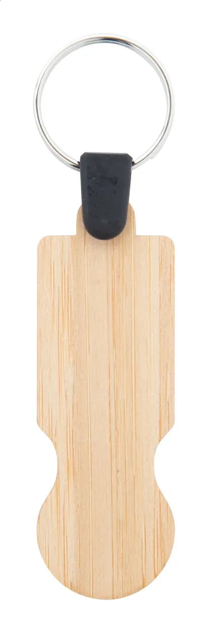 Einkaufswagen-Chip/Schlüsselanhänger aus Bambus - BooCart EU - natur