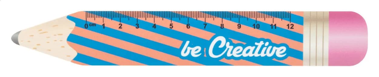 12 cm Lineal, Bleistift - Sharpy 12 - weiß