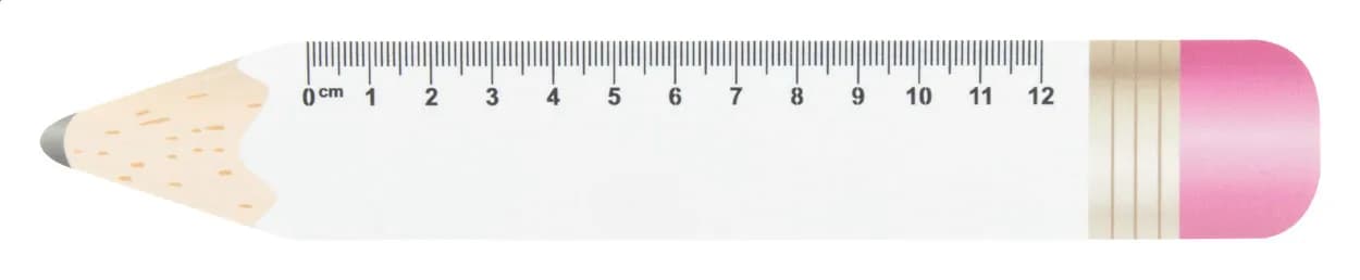 12 cm Lineal, Bleistift - Sharpy 12 - weiß
