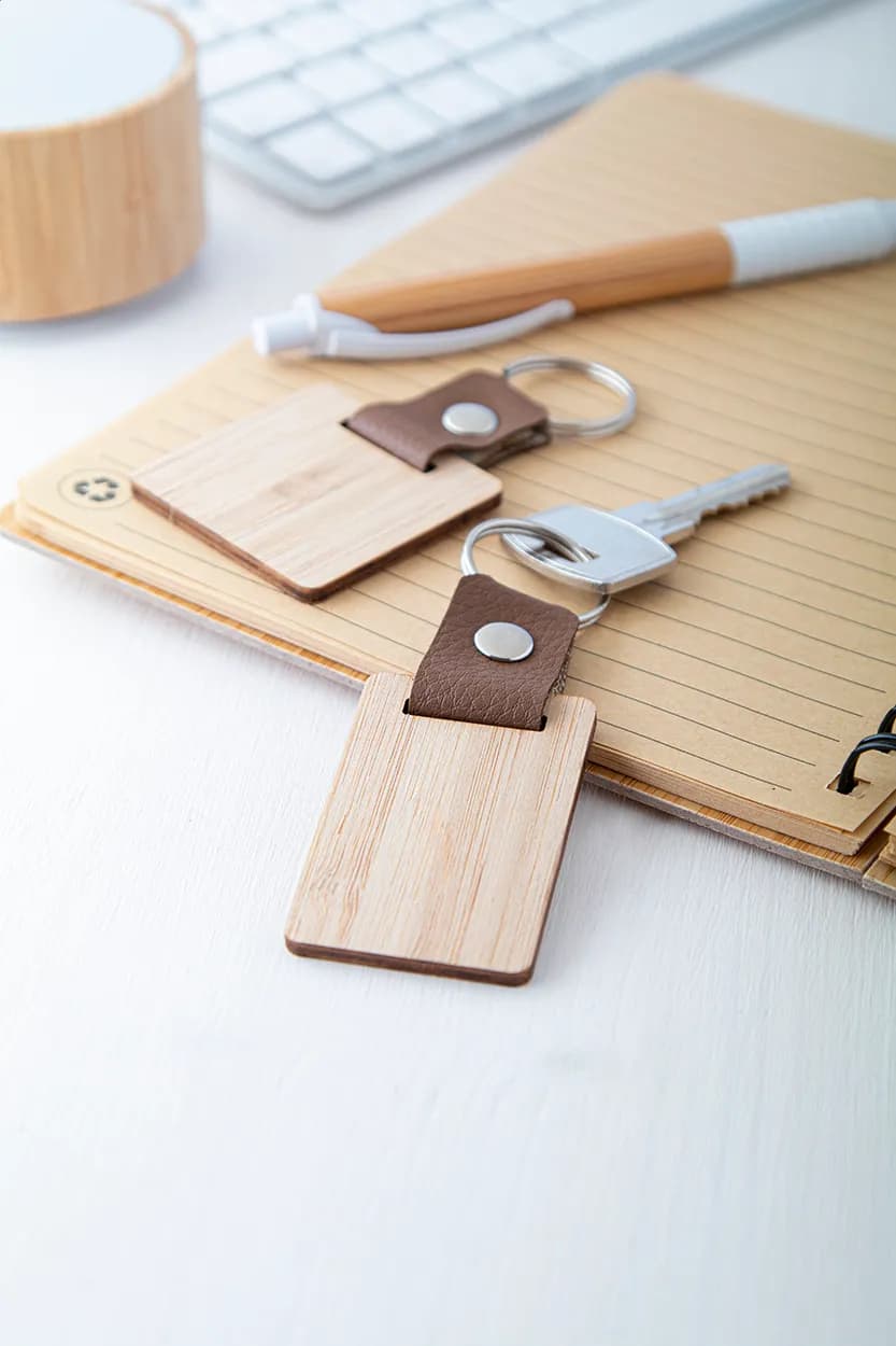 Schlüsselanhänger, rechteckig - Blopp - natur (-A)