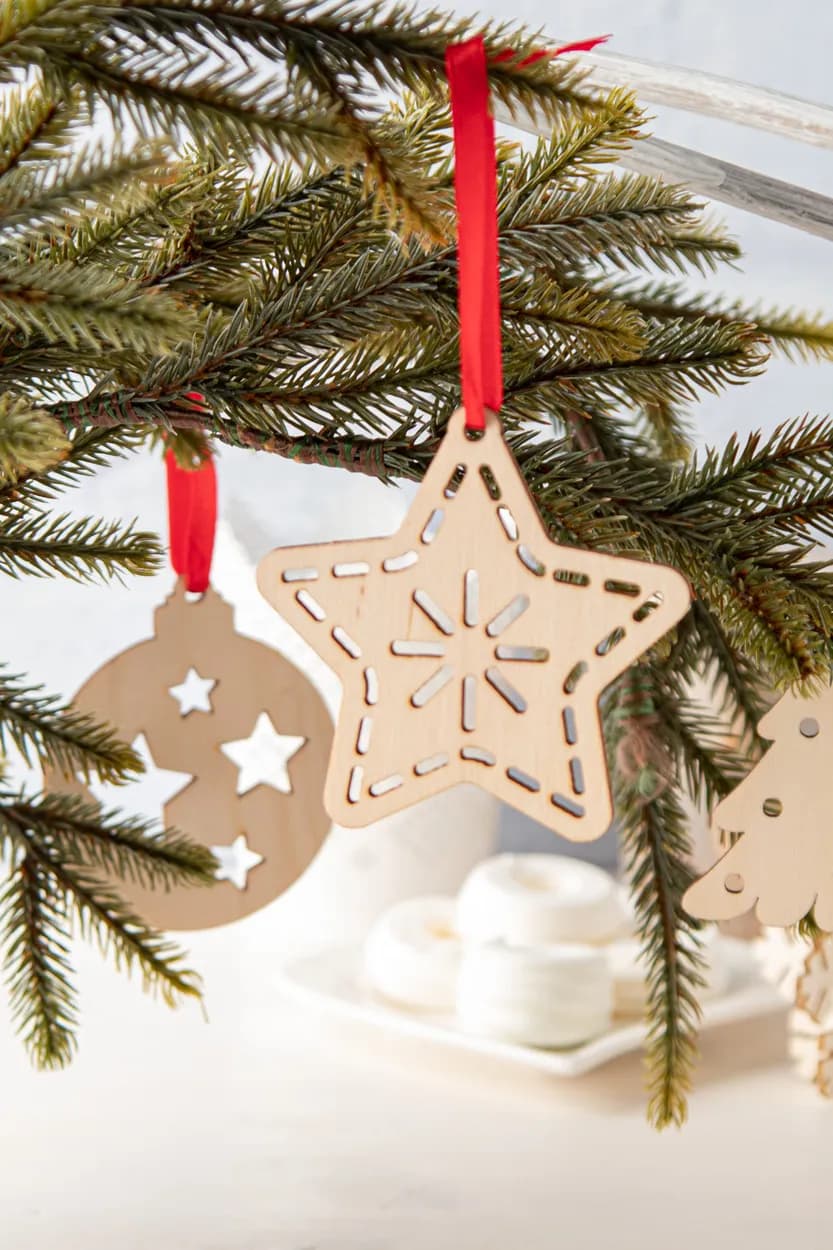 Weihnachtskarte, Stern - TreeCard Eco - natur (-A)