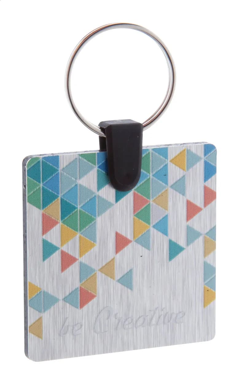 Schlüsselanhänger (quadratisch) - Aluudy C - silber