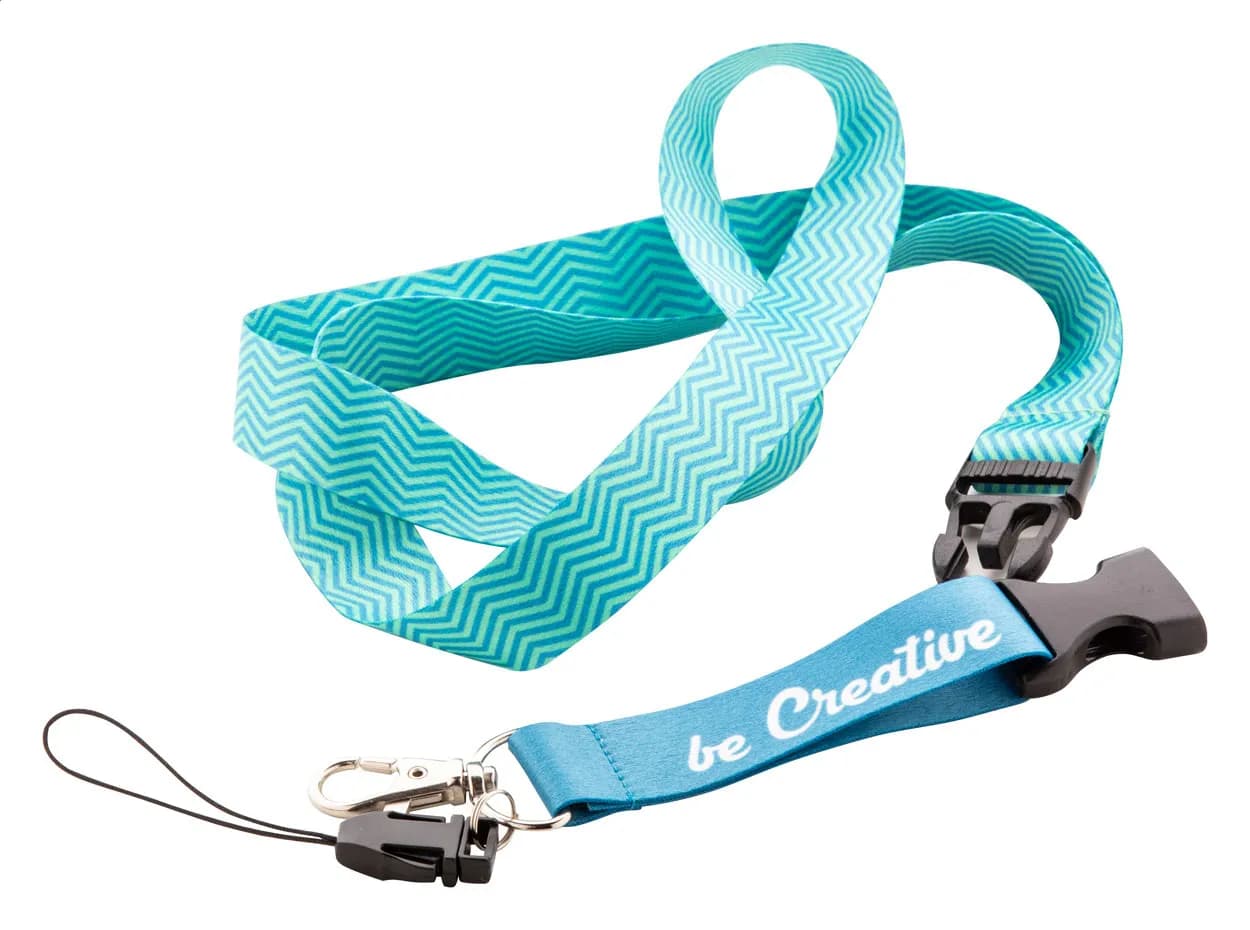 Individuelles Sublimationslanyard - Subyard D RPET - weiß