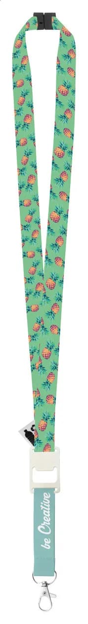 individuelles Sublimationslanyard - Subyard Drink Safe RPET - weiß