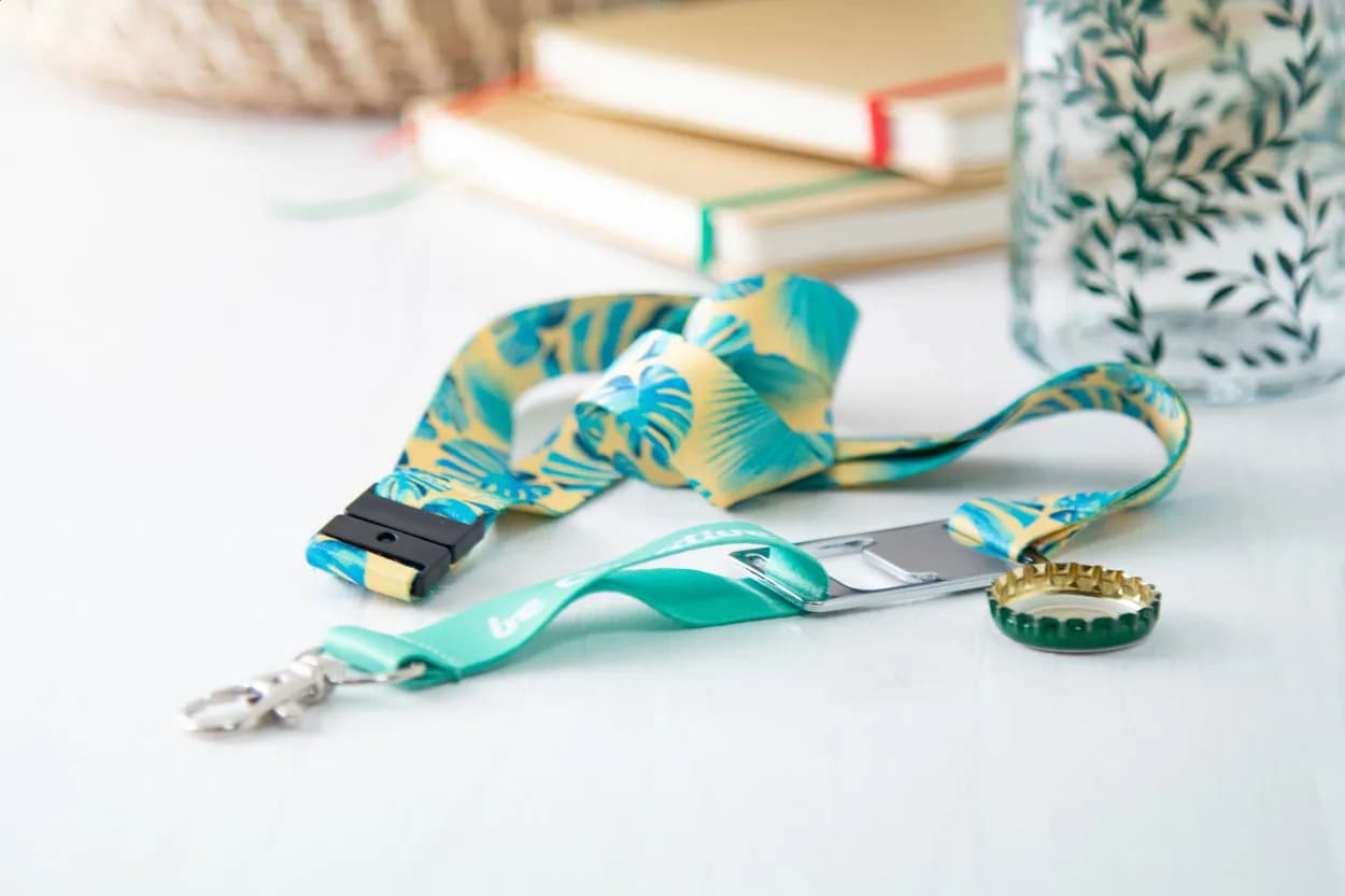 individuelles Sublimationslanyard - Subyard Drink Safe RPET - weiß