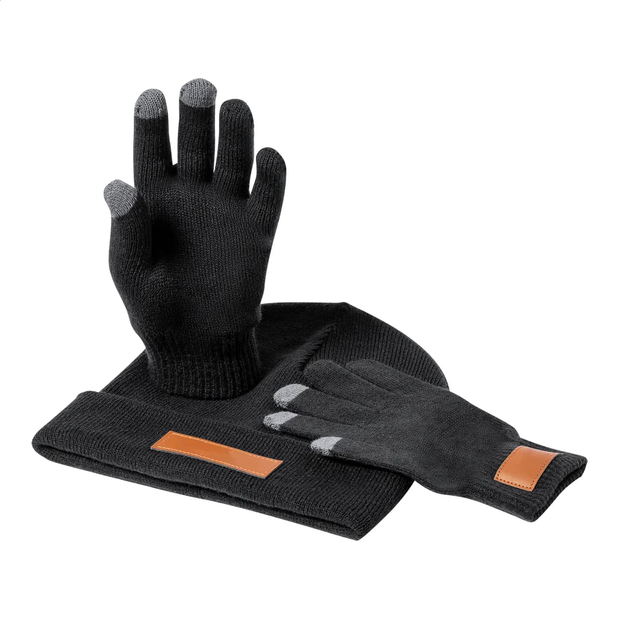 Mützen- und Handschuh-Set - Pashen - schwarz (-10)