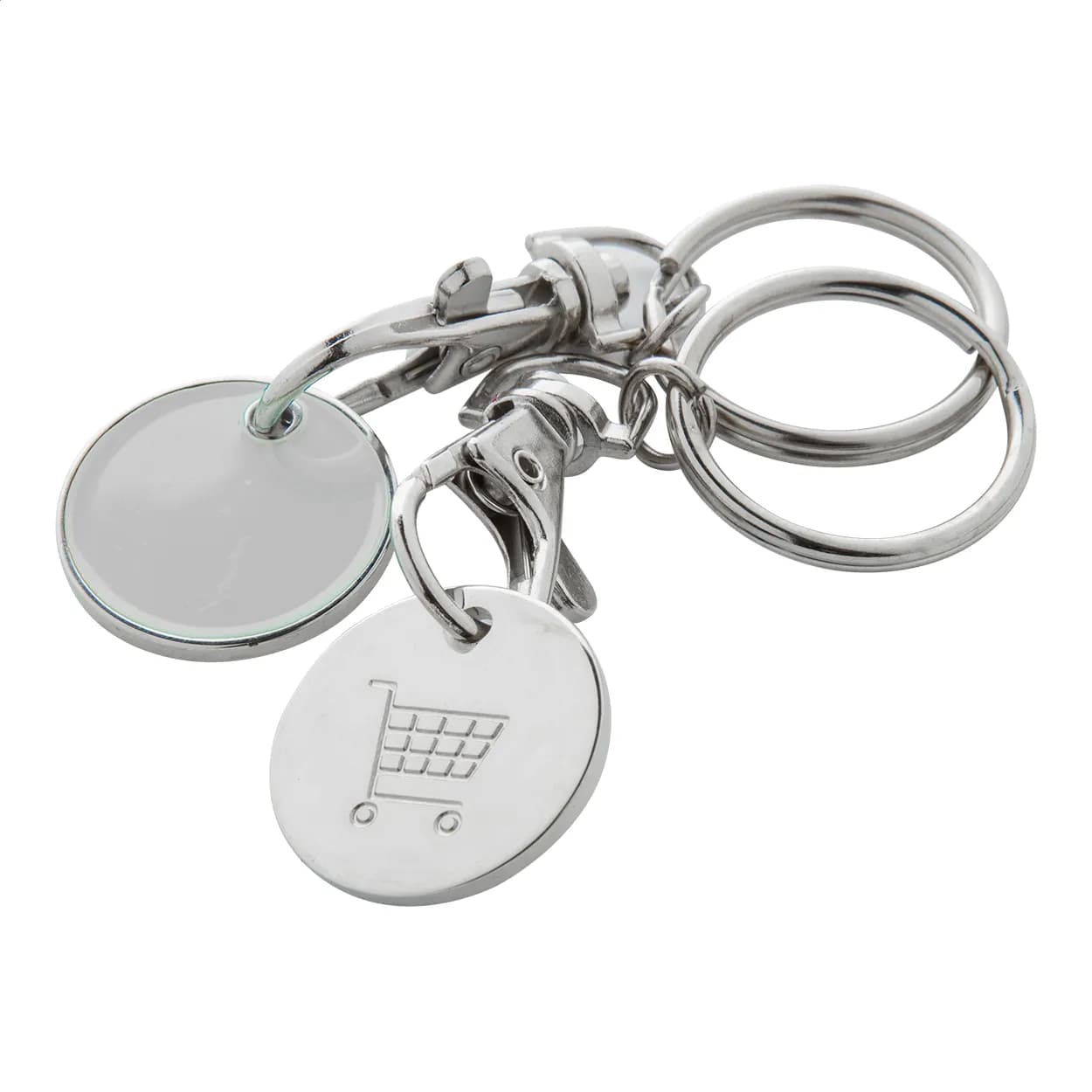 Schlüsselanhänger mit Einkaufswagen-Chip - Eurocoin - weiß (-01)