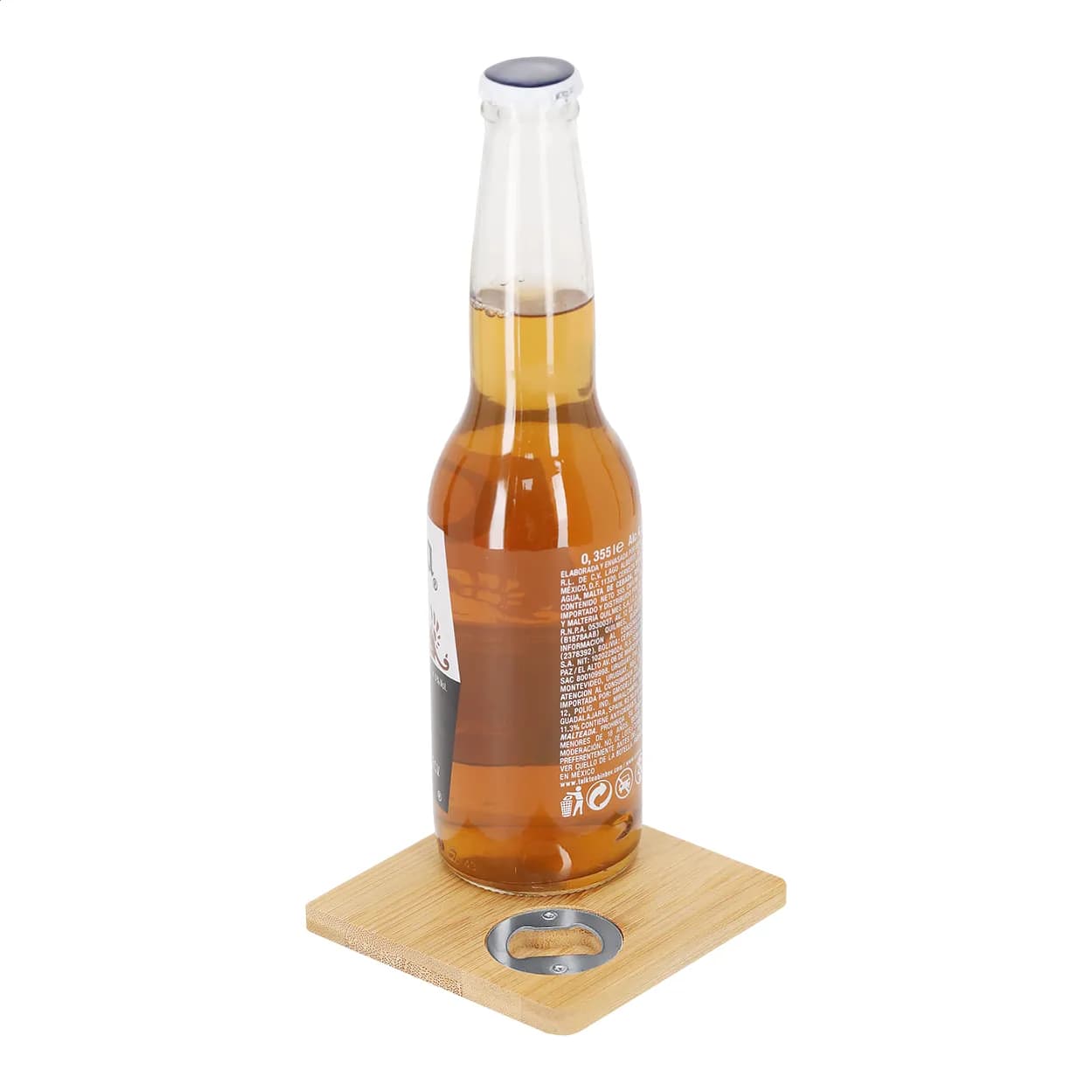 Flaschenöffner/Untersetzer - Squnito - natur