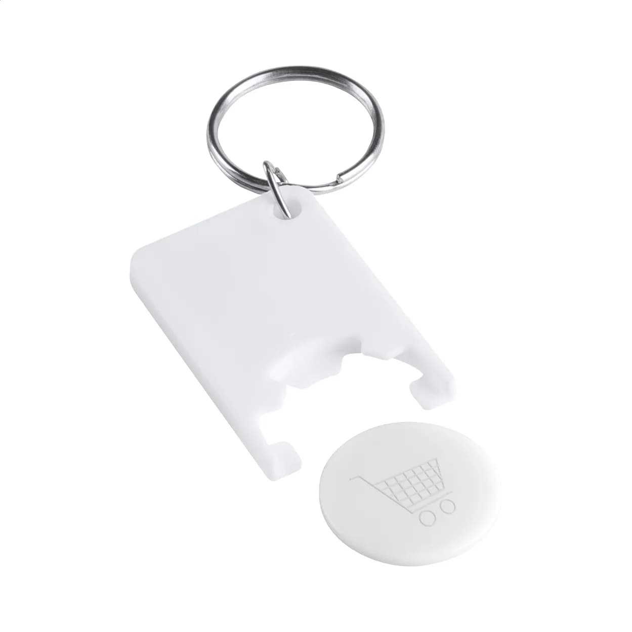 Schlüsselanhänger mit Einkaufswagenchip - Trolex - weiß (-01)