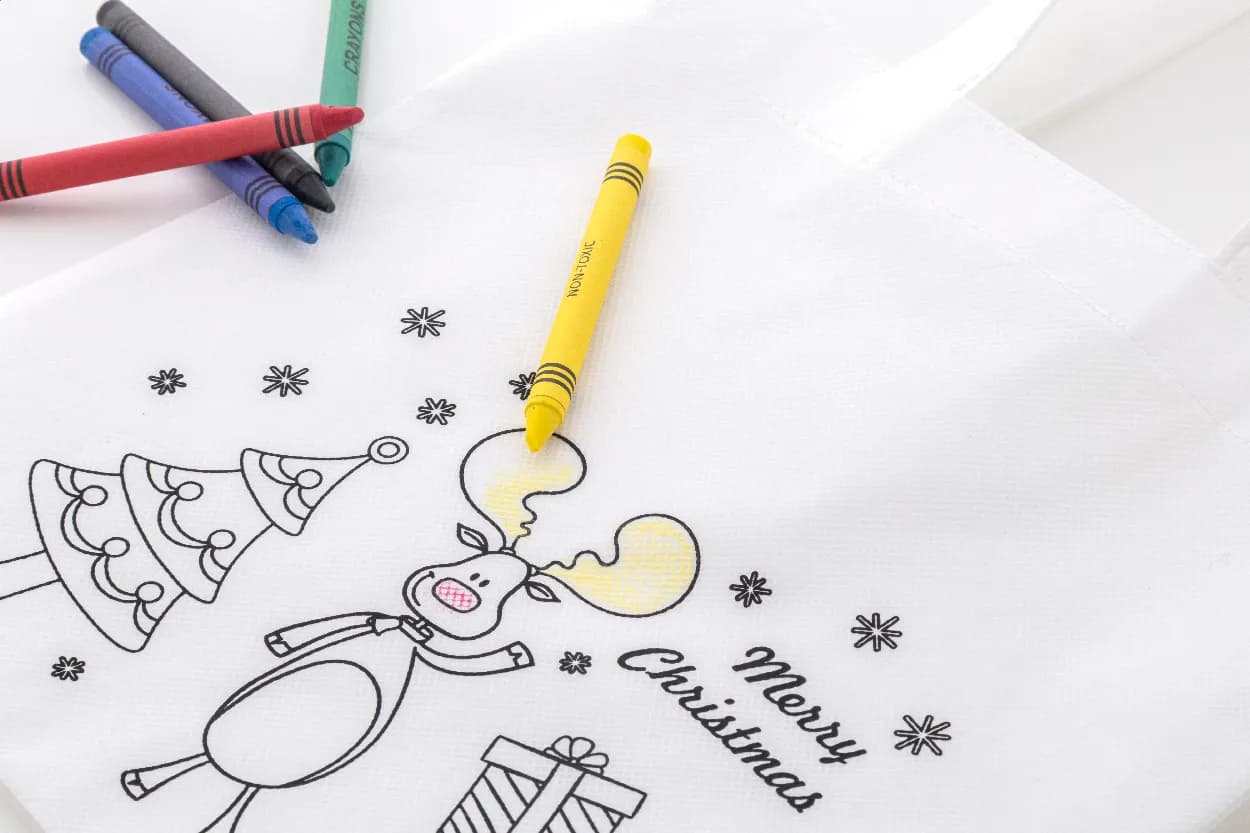 Weihnachtstasche zum Ausmalen - Julfar Shop - weiß