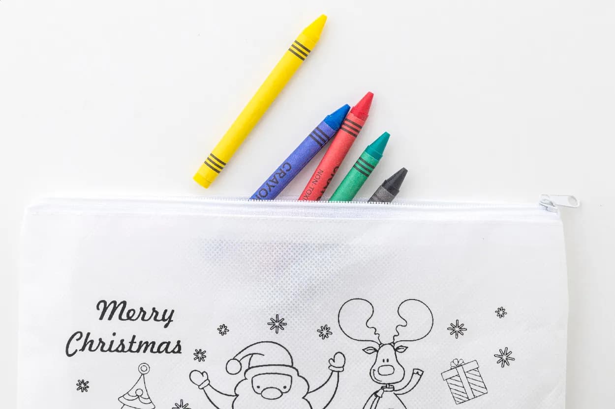 Weihnachts-Stifteetui zum Ausmalen - Julfar Draw - weiß