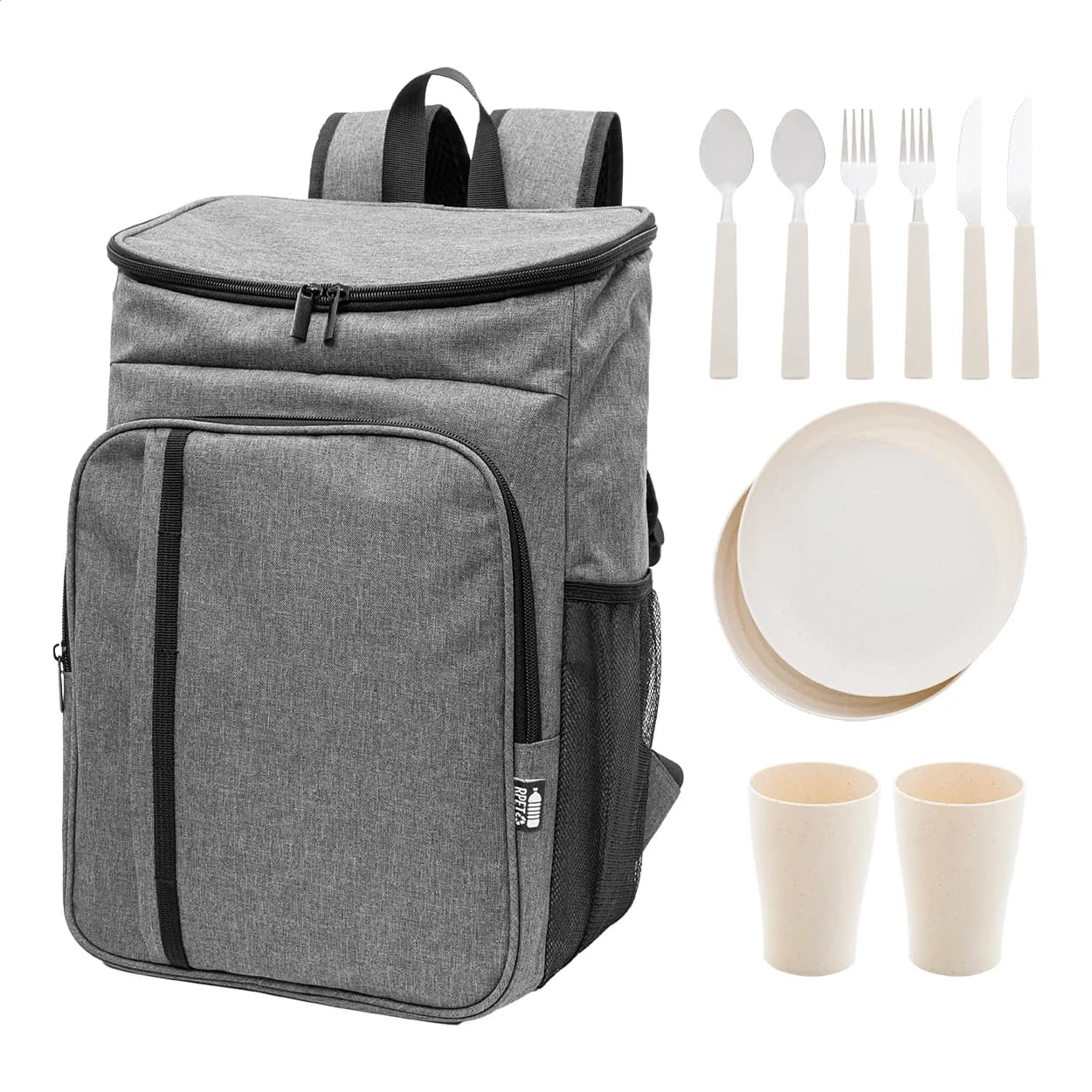 Picknick-Kühlrucksack, RPET - Duonic - dunkelgrau (-80)