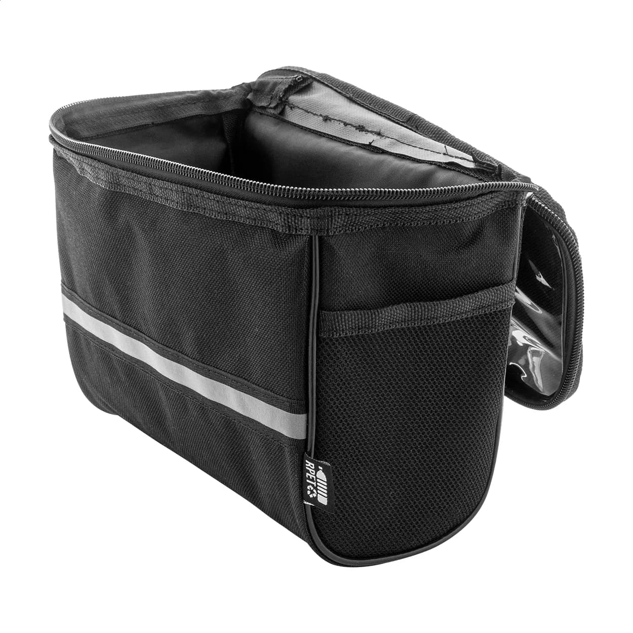 RPET-Fahrrad-Handyhaltertasche - Velofon Plus - schwarz (-10)