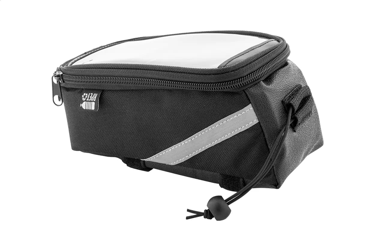 RPET-Fahrrad-Handyhaltertasche - Velofon - schwarz (-10)