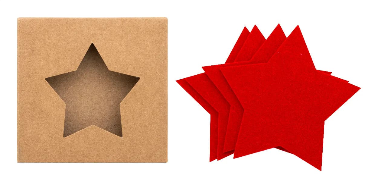 Weihnachtsuntersetzer-Set RPET - Vagnes - rot (-05)