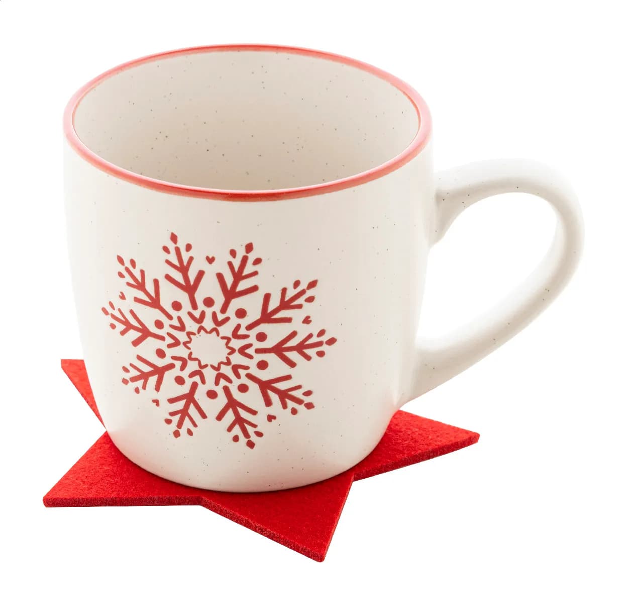 Weihnachtsuntersetzer-Set RPET - Vagnes - rot (-05)