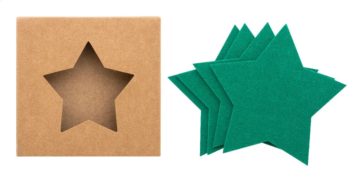 Weihnachtsuntersetzer-Set RPET - Vagnes - grün (-07)