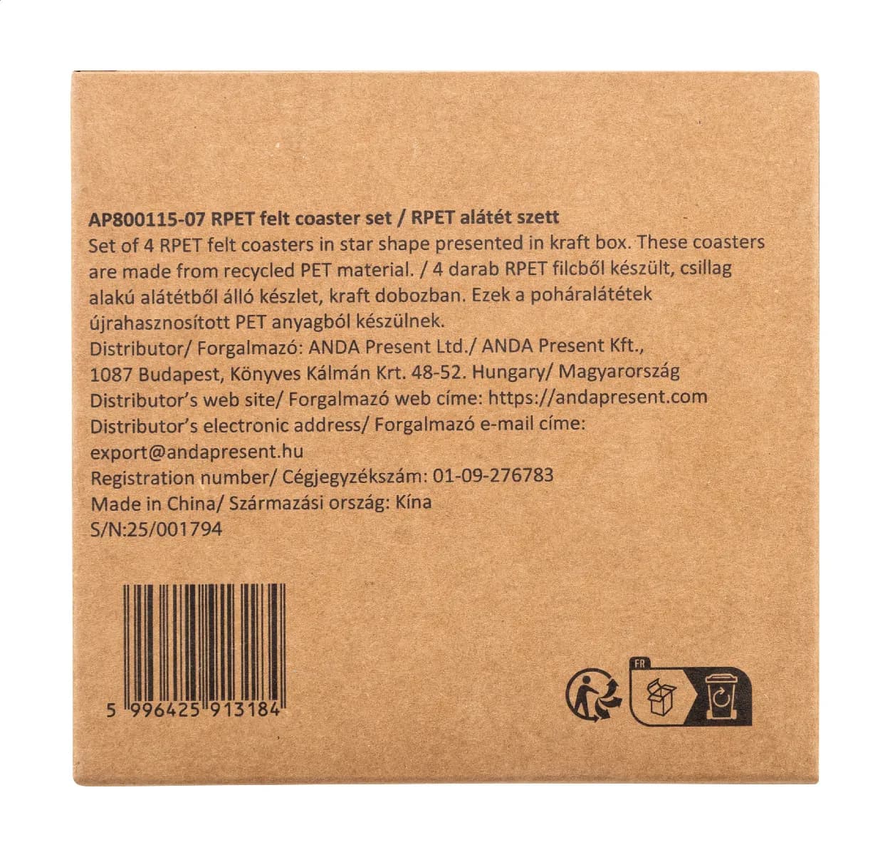 Weihnachtsuntersetzer-Set RPET - Vagnes - grün (-07)