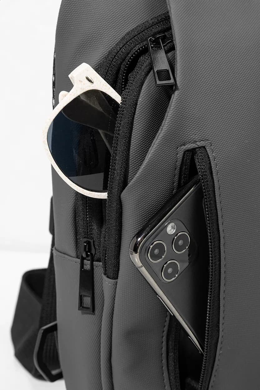 Shoulder bag, RPET - Crobud - grau (-77)