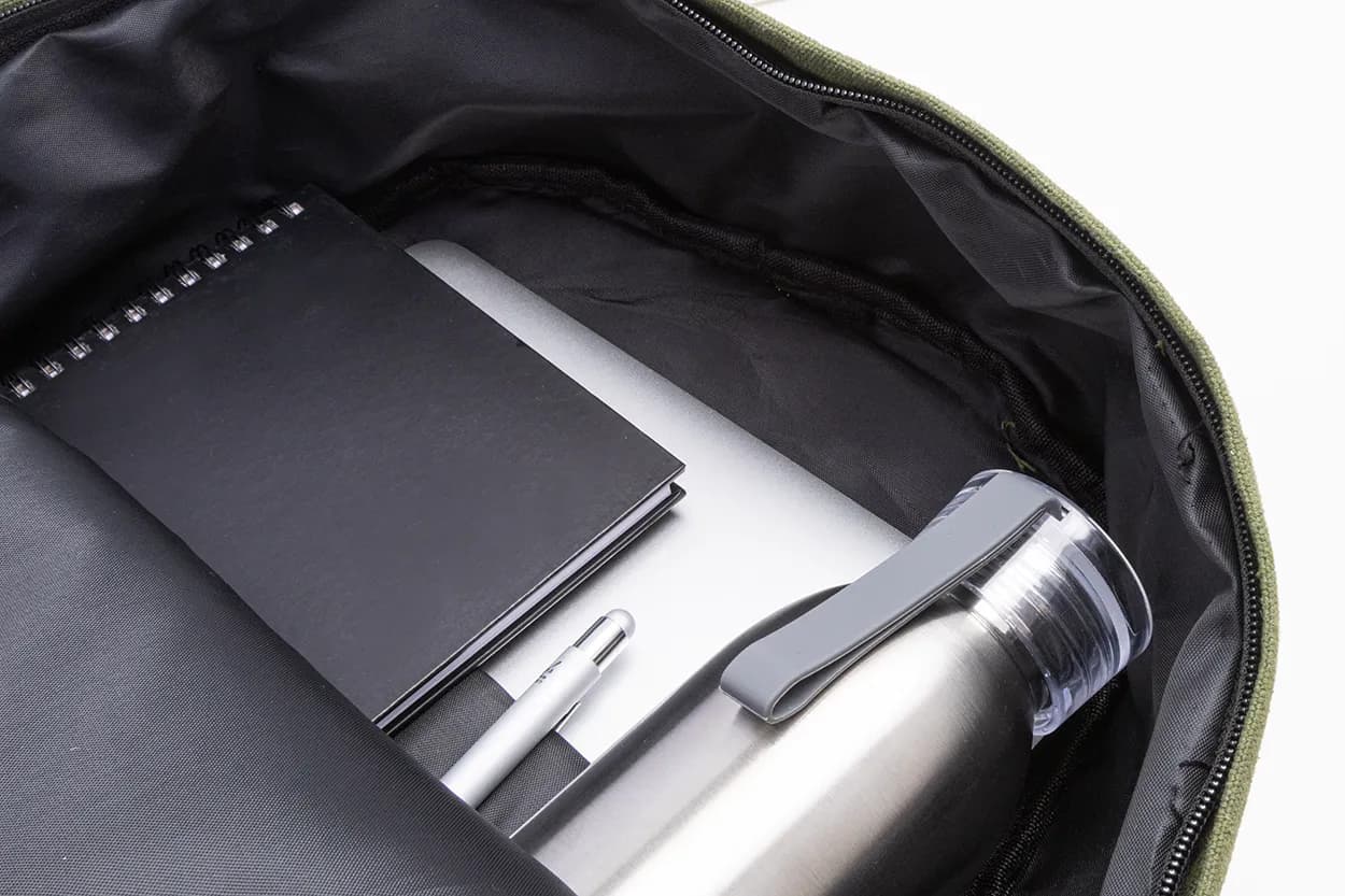 Rucksack aus recyceltem Canvas - Recabak - grün (-07)