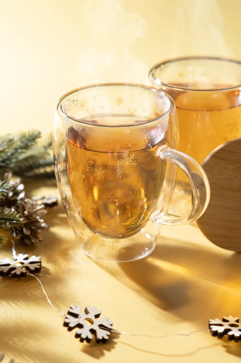 Weihnachts-Thermobecher aus Glas - Snostro - transparent