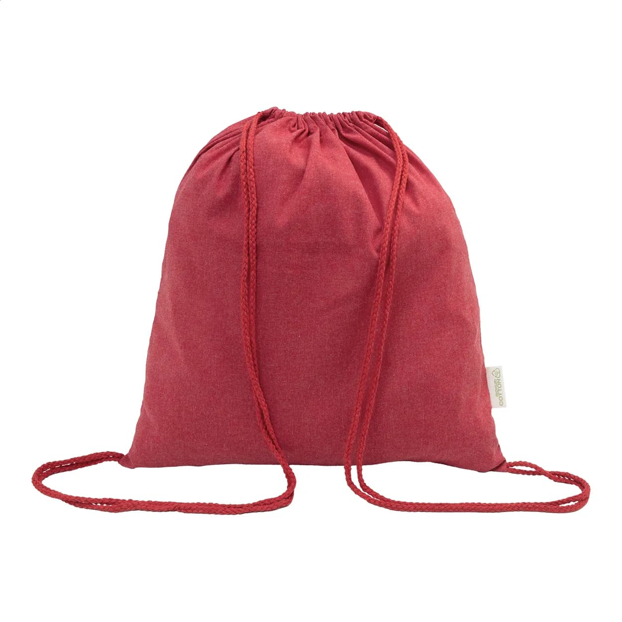 Kordelzugbeutel aus recycelter Baumwolle - Dropex - rot (-05)