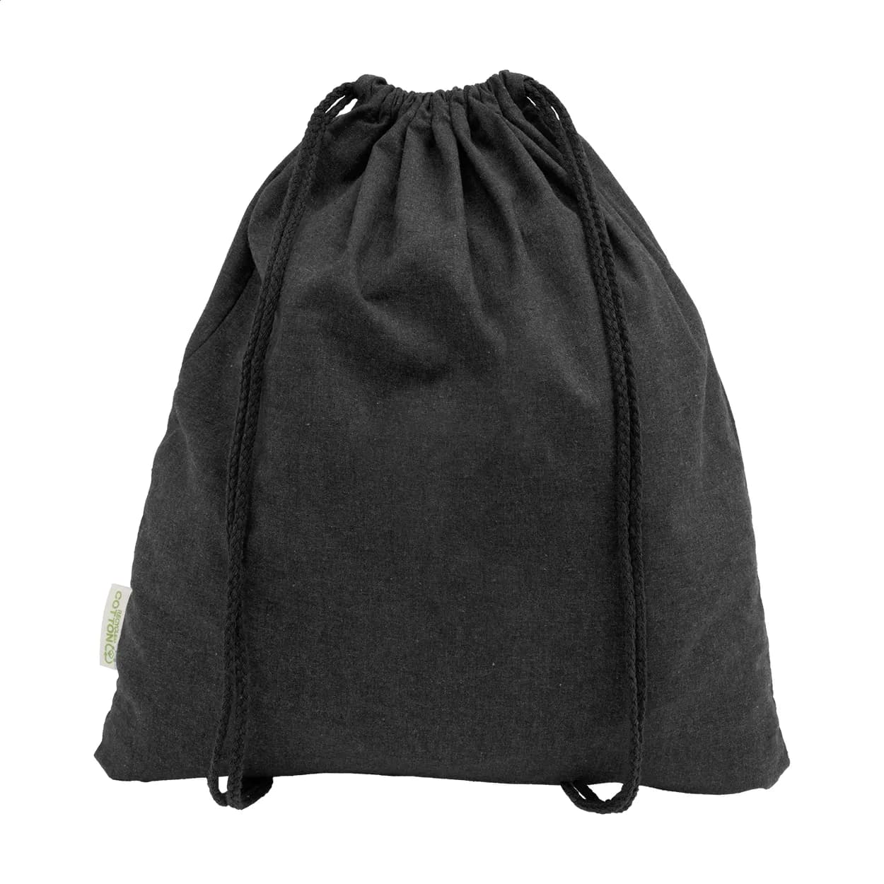 Kordelzugbeutel aus recycelter Baumwolle - Dropex - schwarz (-10)