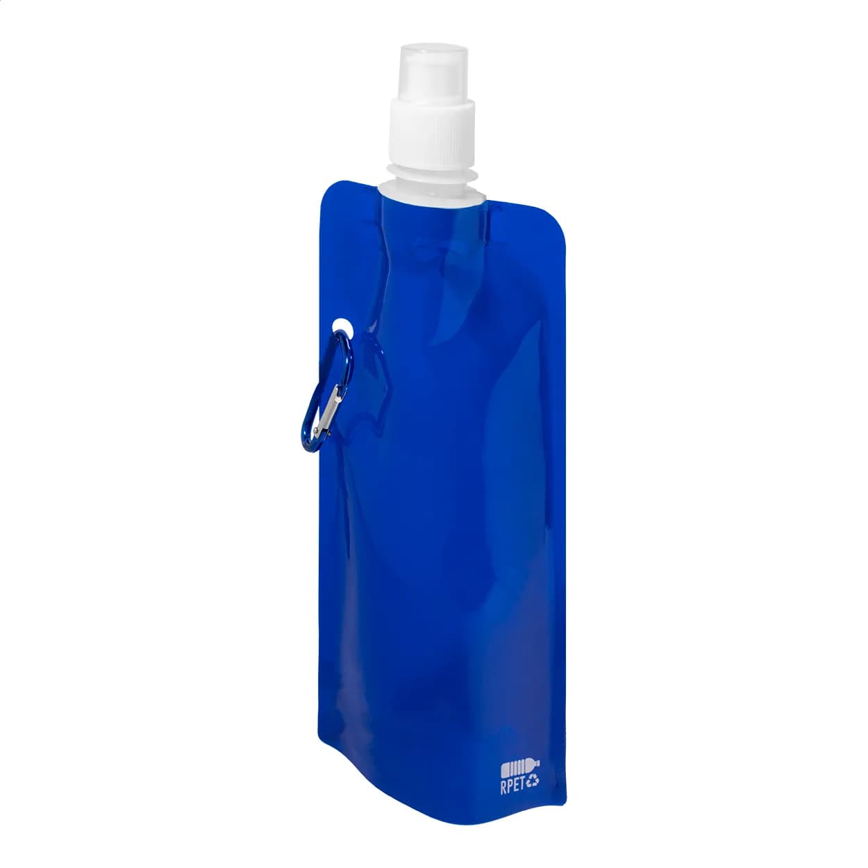 Faltbare RPET Flasche - Carabol - blau (-06)
