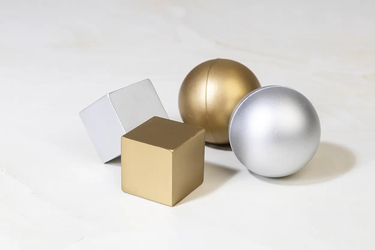 Metallic Antistressball - Cubix Shine - silber (-21)