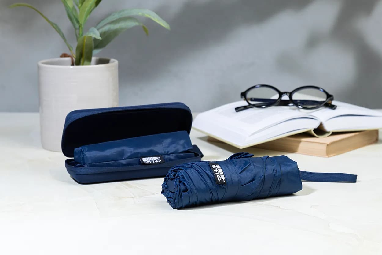Mini-Taschenschirm aus RPET - Fractus - dunkelblau (-06A)