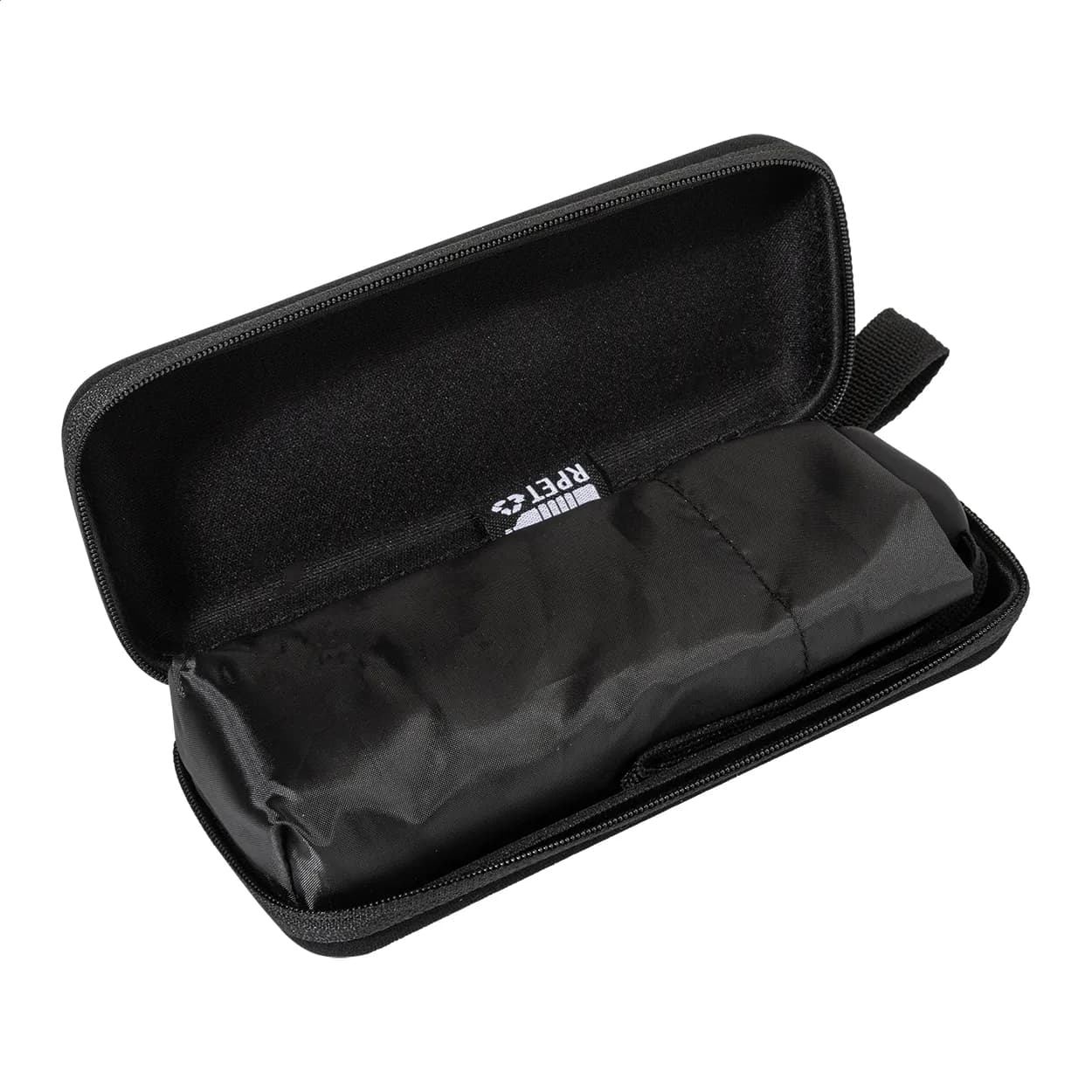 Mini-Taschenschirm aus RPET - Fractus - schwarz (-10)