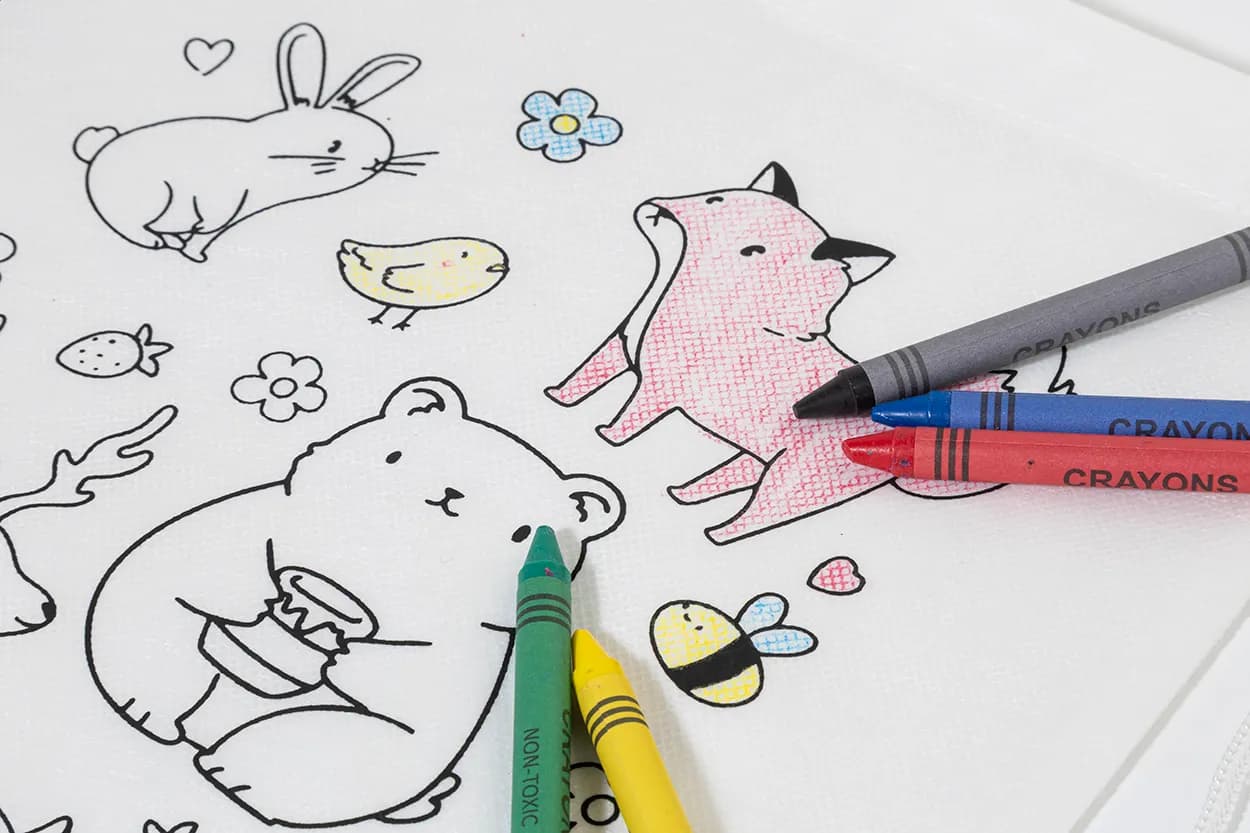 RPET Färbebeutel mit Kordelzug, Tiere - Zocolo - weiß (-A)