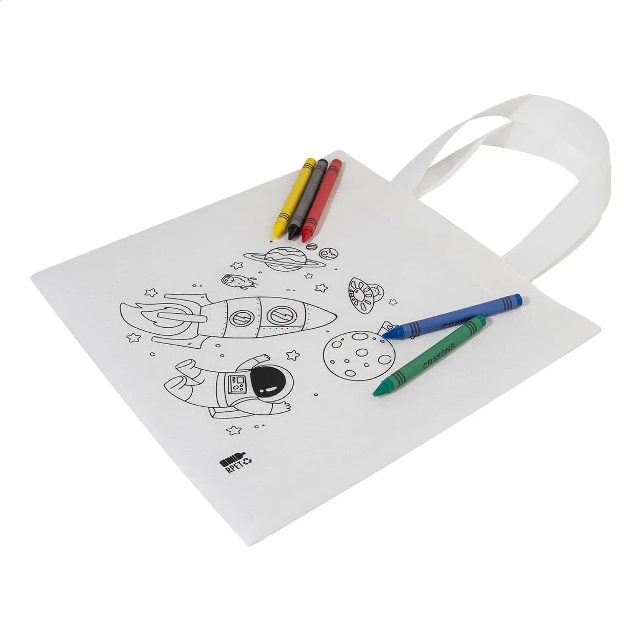 RPET Tasche zum Bemalen - Spacolo - weiß