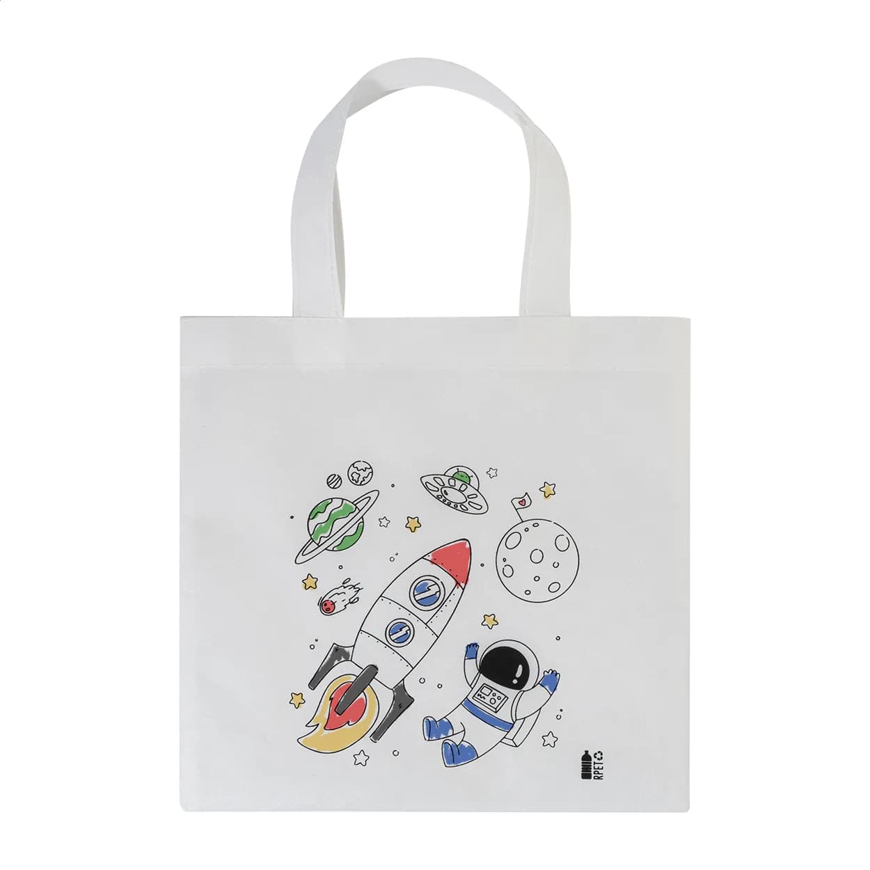 RPET Tasche zum Bemalen - Spacolo - weiß