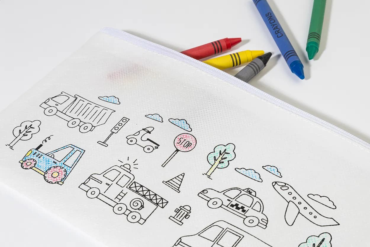 RPET Stiftetasche zum Bemalen - Gocolo - weiß