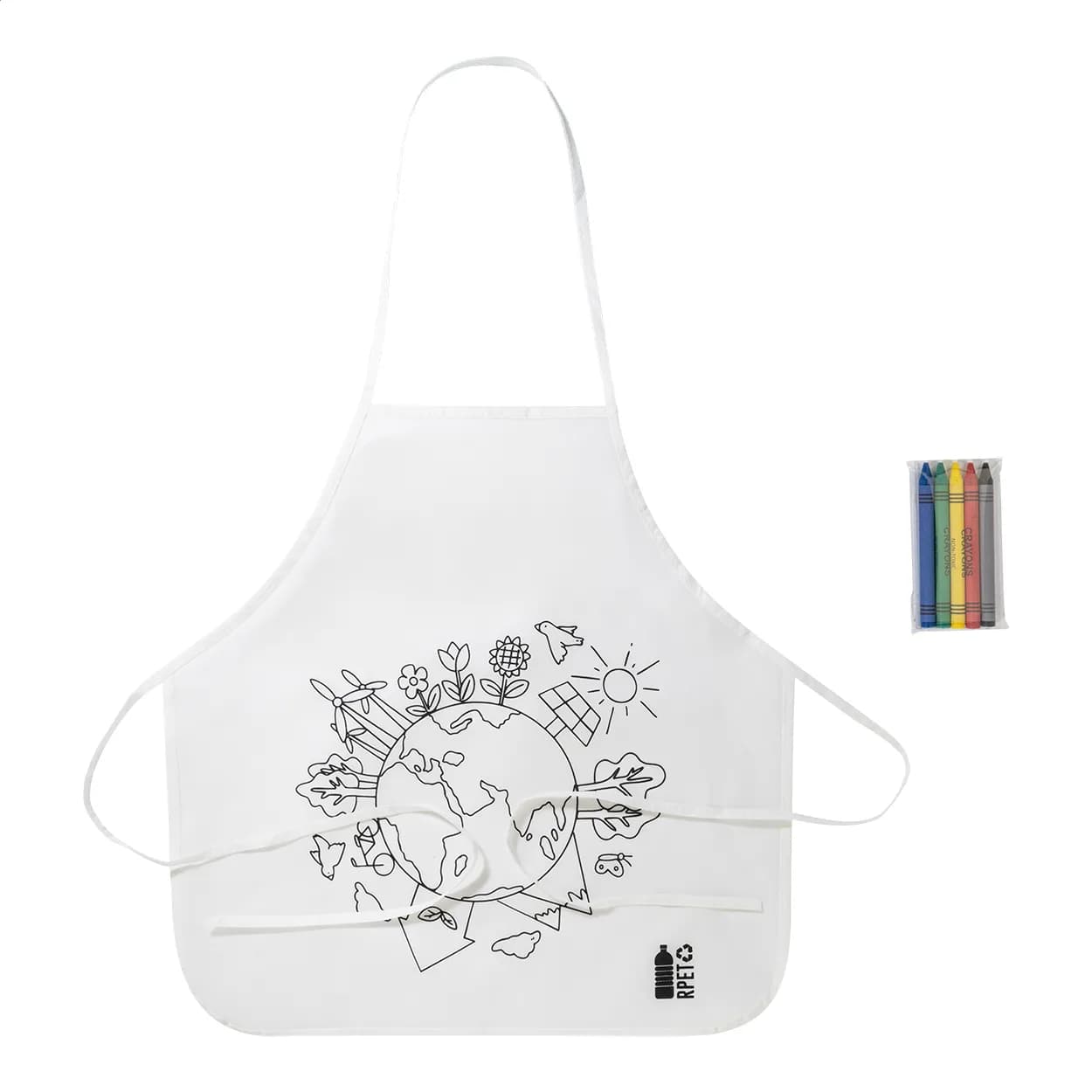 RPET Kinderschürze zum Bemalen - Ecolo - weiß
