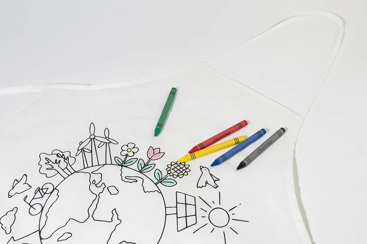 RPET Kinderschürze zum Bemalen - Ecolo - weiß