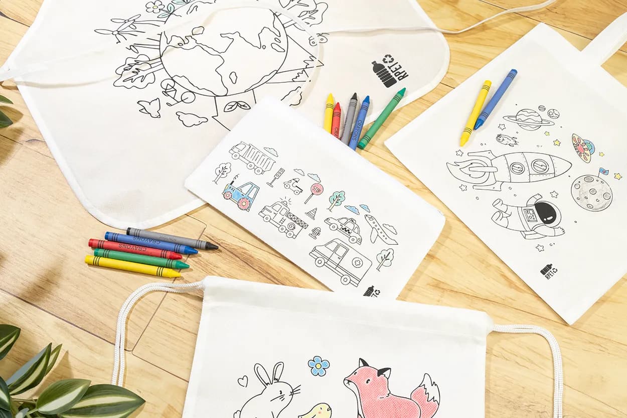 RPET Stiftetasche zum Bemalen - Gocolo - weiß