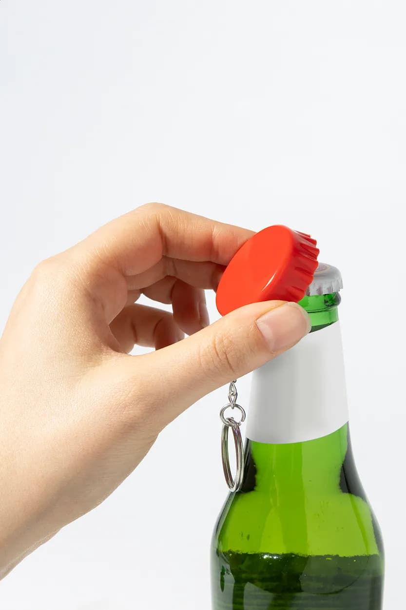 RABS Flaschenöffner mit Schlüsselanhäger - Popcap - rot (-05)