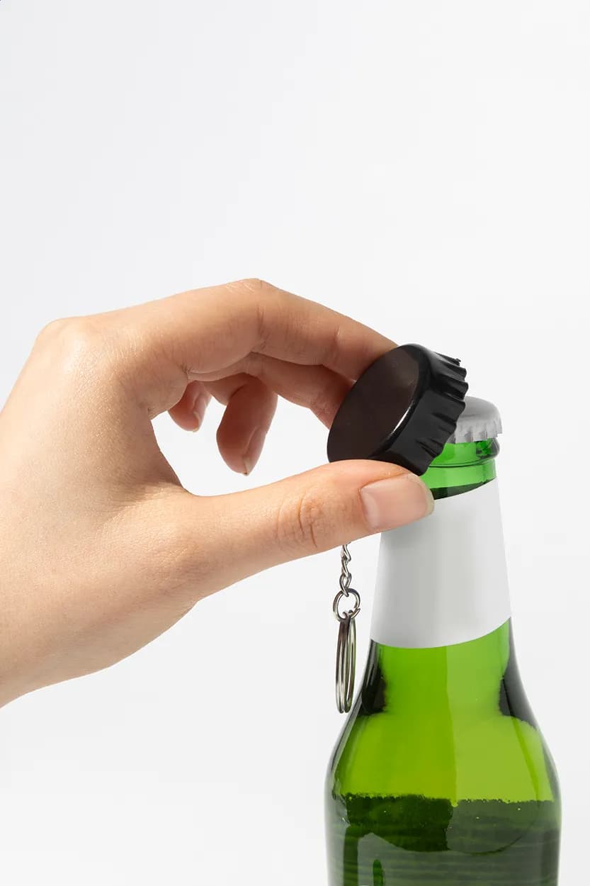 RABS Flaschenöffner mit Schlüsselanhäger - Popcap - schwarz (-10)