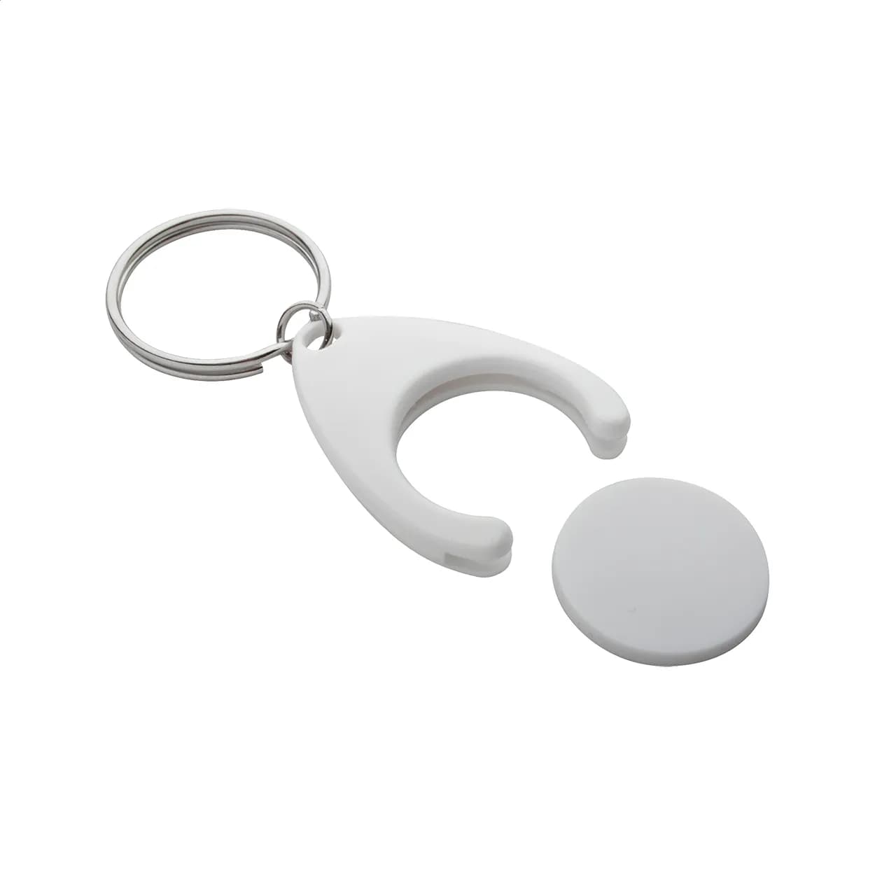 Schlüsselanhänger mit Einkaufswagen-Chip - Nelly - weiß (-01)