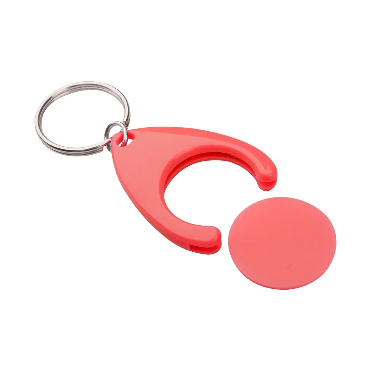 Schlüsselanhänger mit Einkaufswagen-Chip - Nelly - rot (-05)