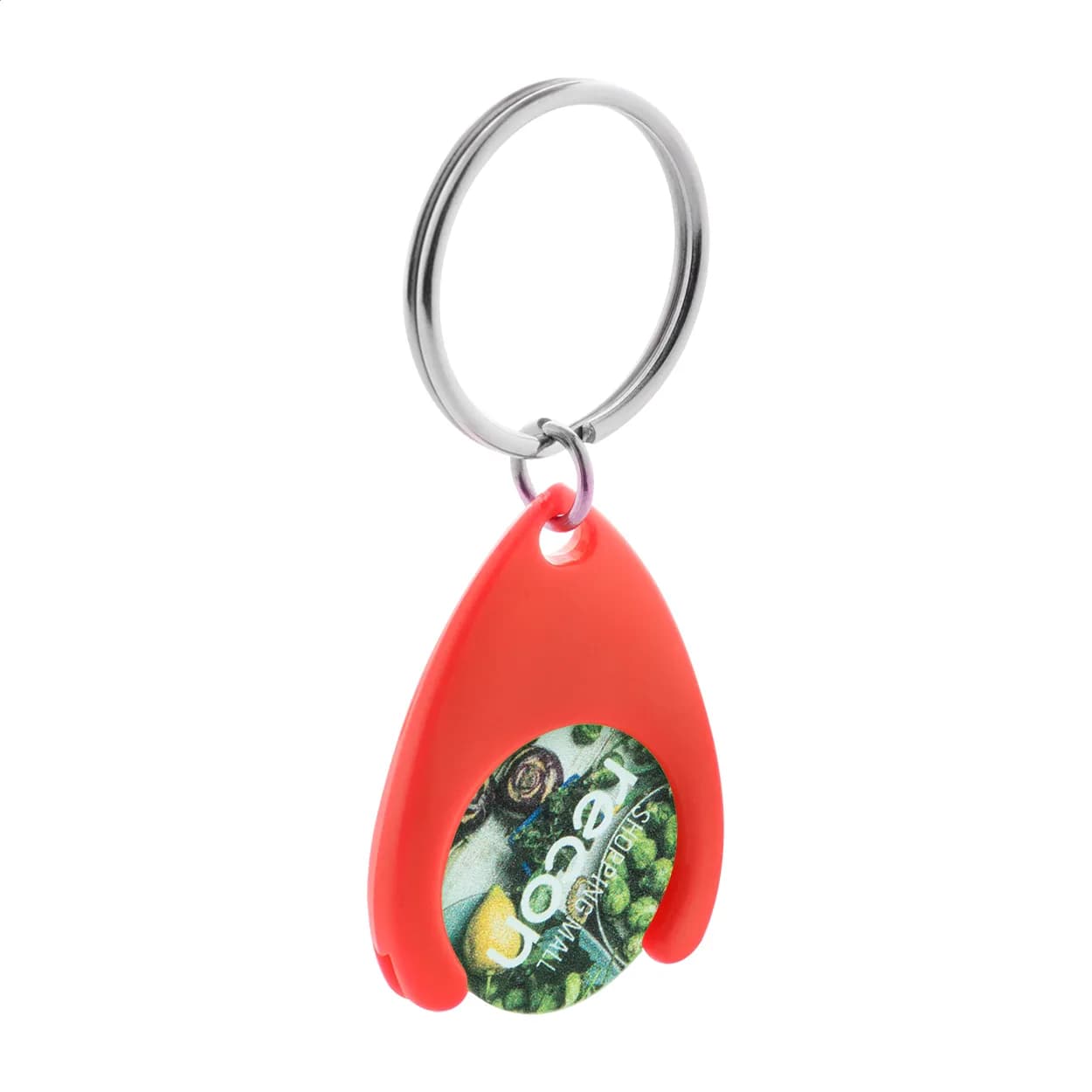 Schlüsselanhänger mit Einkaufswagen-Chip - Nelly - rot (-05)