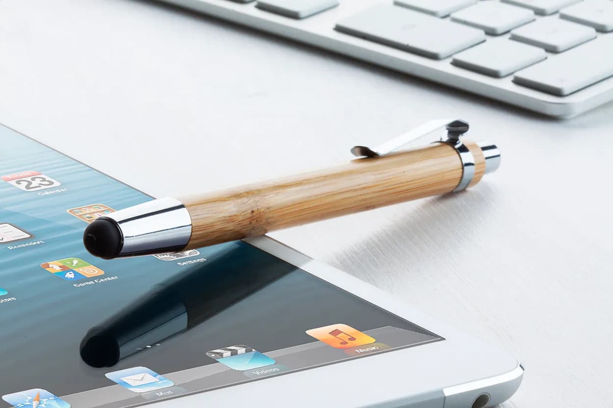 Kugelschreiber mit Touchpen - Tashania Black - natur