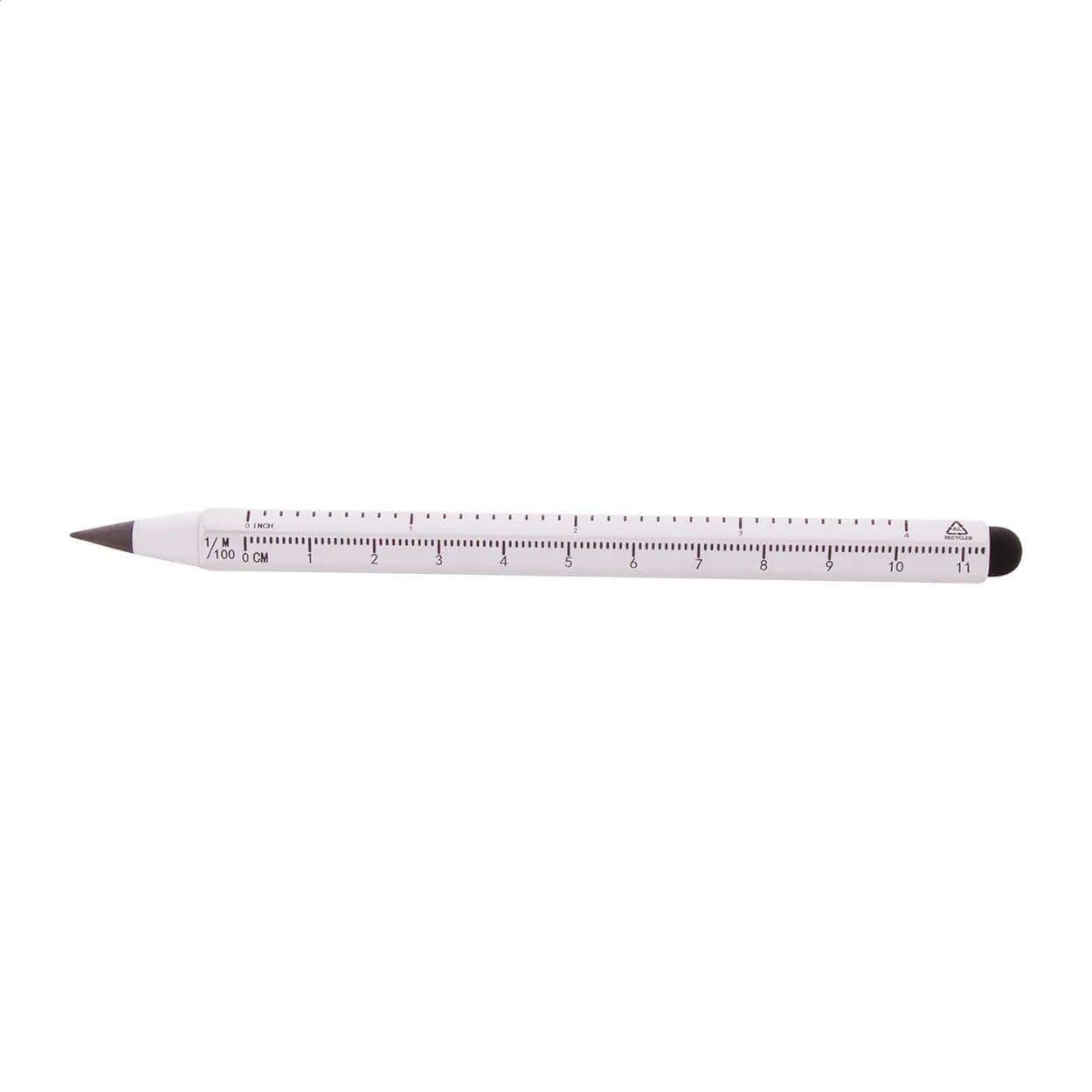 Tintenloser Stift mit Lineal - Ruloid - silber (-21)