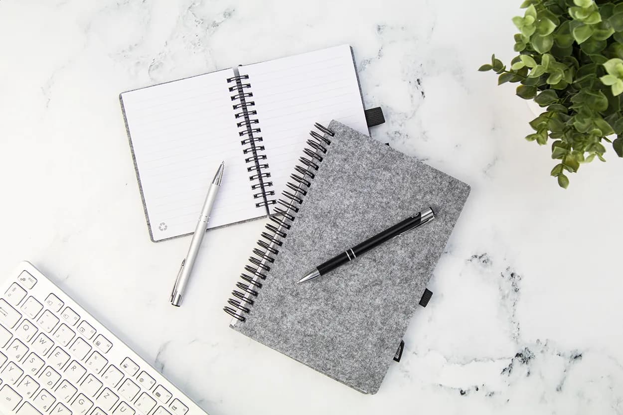 RPET-Notizbuch - Felbook A5 - grau (-77)