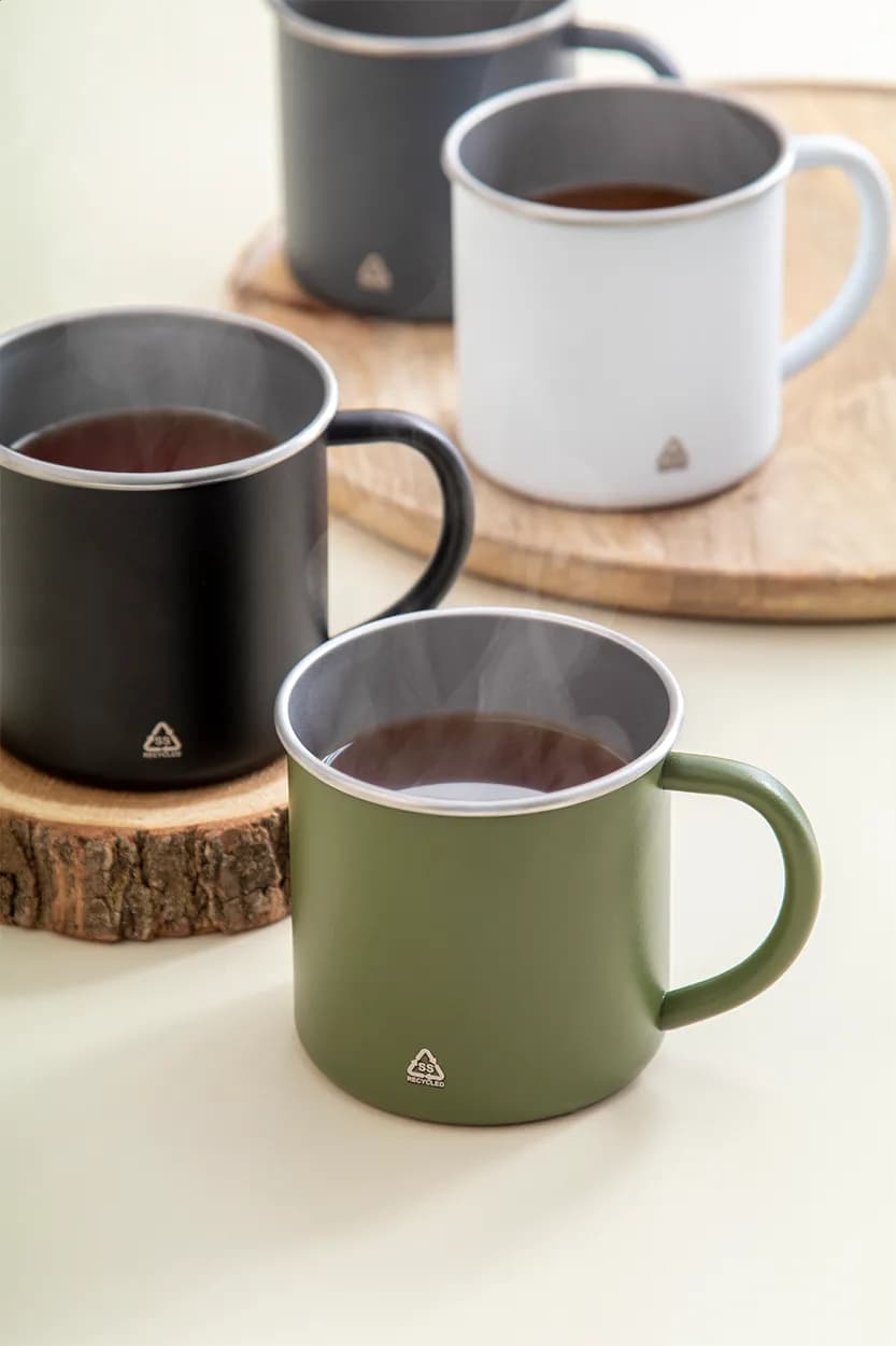Tasse aus recyceltem Edelstahl - Hossa - grün (-07)